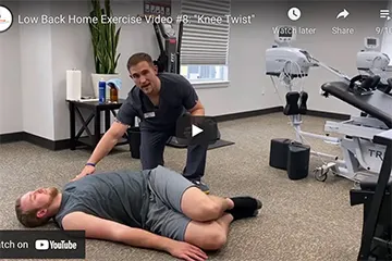 Low Back Home Exercise Video #8: "Knee Twist"