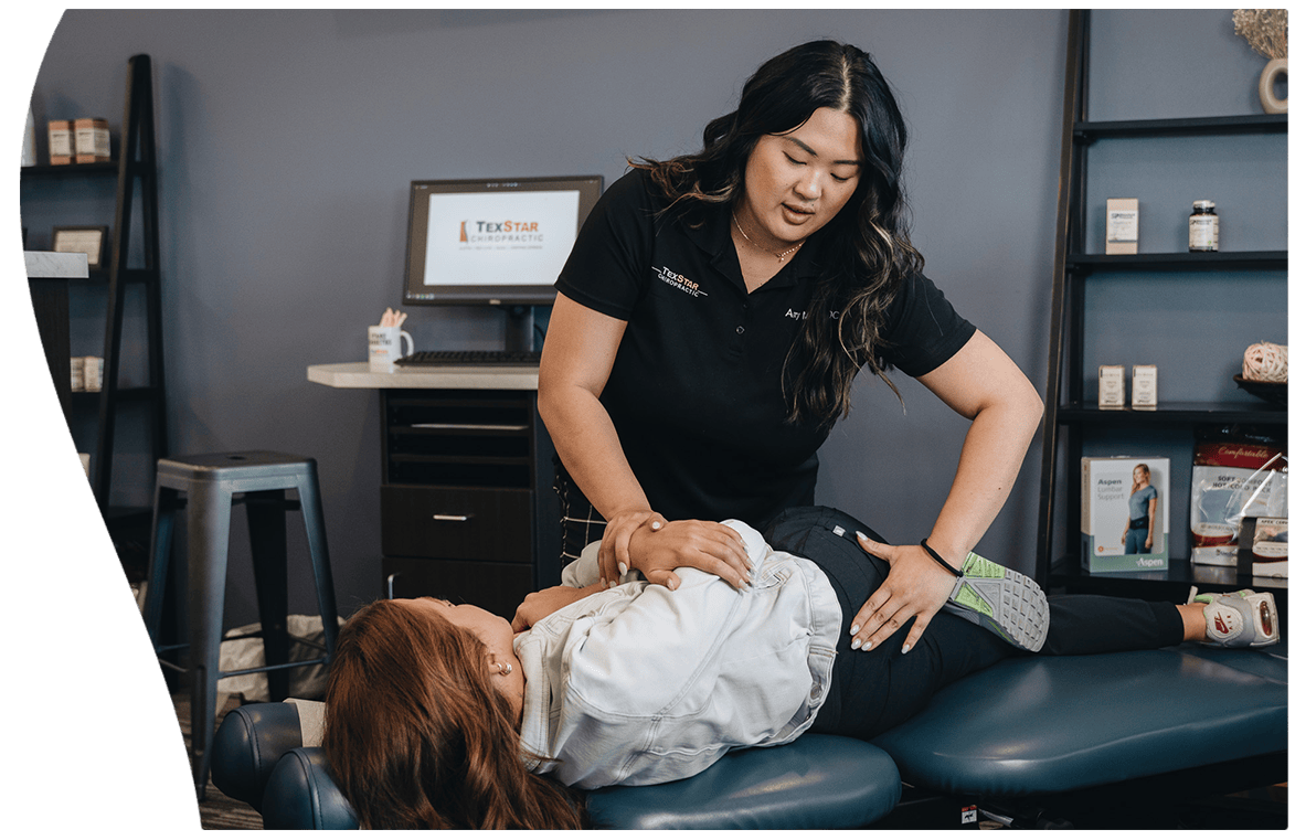 Dr Zavala adjusting a chiropractic client